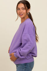 Lavender Heather Crewneck Maternity Sweatshirt