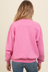 Pink Heather Crewneck Maternity Sweatshirt