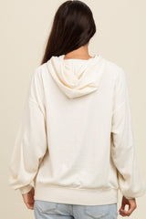 Cream Vintage Wash Oversized Drawstring Hoodie