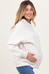 Ivory Pullover Maternity Terry Crewneck