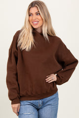 Brown Fleece Oversized Pullover Hoodie