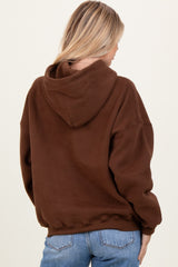 Brown Fleece Oversized Pullover Hoodie