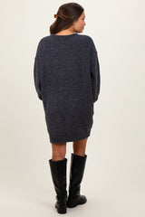 Charcoal Chenille Knit Maternity Sweater Dress