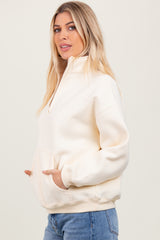 Cream Fleece Oversized Half Zip Pullover