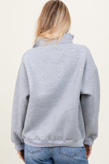 Heather Grey Fleece Oversized Half Zip Pullover