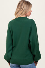 Forest Green Oversized Bubble Sleeve Sweater