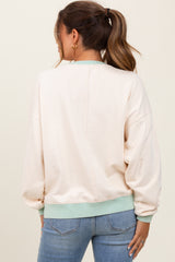 Cream Colorblock French Terry Maternity Sweatshirt