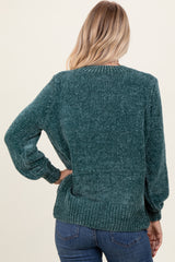 Forest Green Chenille Knit Sweater