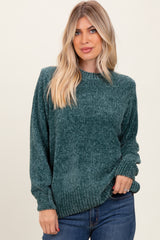 Forest Green Chenille Knit Maternity Sweater