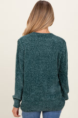 Forest Green Chenille Knit Maternity Sweater