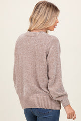 Beige Chenille Knit Sweater