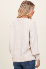 Cream Chenille Knit Sweater