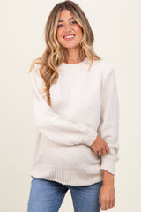 Cream Chenille Knit Maternity Sweater