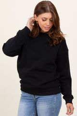 Black Fleece Crew Neck Relaxed Fit Sweatshirt