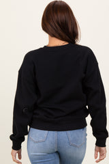 Black Fleece Crew Neck Relaxed Fit Sweatshirt