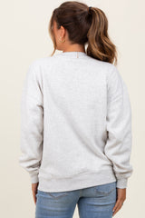 Heather Grey Fleece Crew Neck Relaxed Fit Maternity Sweatshirt