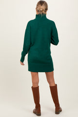 Forest Green Turtle Neck Maternity Mini Sweater Dress