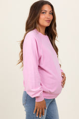 Pink Vintage Wash Relaxed Fit Maternity Sweatshirt