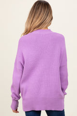 Lavender Mock Neck Basic Maternity Sweater