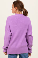 Lavender Mock Neck Basic Sweater