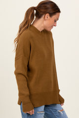 Olive Mock Neck Basic Sweater