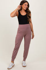 Mauve Cargo Pocket Maternity Jogger