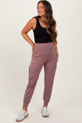 Mauve Cargo Pocket Maternity Jogger