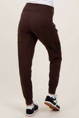 Dark Mocha Cargo Pocket Maternity Jogger Pants