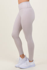 Beige Crossover Waistline Leggings