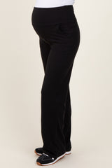 Black Straight Leg Yoga Maternity Pants