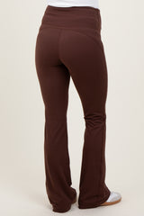 Brown Maternity Flared Leggings