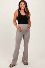 Light Grey Maternity Flared Leggings