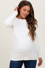 Ivory Basic Relaxed Fit Maternity Sweater