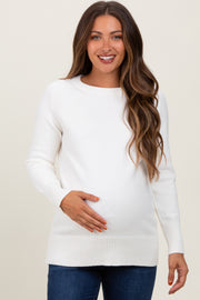 Ivory Basic Relaxed Fit Maternity Sweater