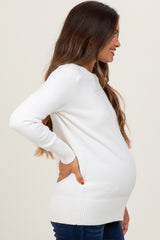 Ivory Basic Relaxed Fit Maternity Sweater