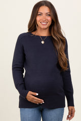 Navy Basic Relaxed Fit Maternity Sweater