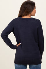 Navy Basic Relaxed Fit Maternity Sweater