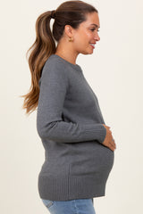 Charcoal Basic Relaxed Fit Maternity Sweater