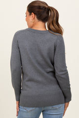 Charcoal Basic Relaxed Fit Maternity Sweater