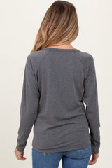 Charcoal Raglan Long Sleeve Maternity Top