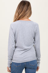 Heather Grey Raglan Long Sleeve Maternity Top