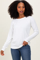 White Raglan Long Sleeve Top