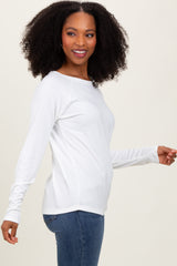 White Raglan Long Sleeve Top