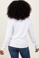 White Raglan Long Sleeve Top