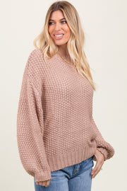 Pink Chunky Knit Oversized Drop Shoulder Sweater