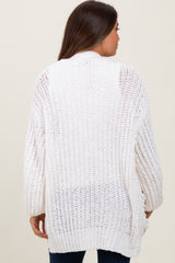 Cream Chunky Knit Oversized Maternity Pocket Cardigan