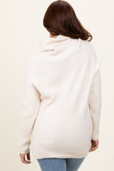 Ivory Basic Ribbed Turtle Neck Sweater