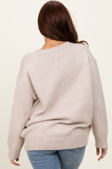 Beige Soft Knit Basic Sweater