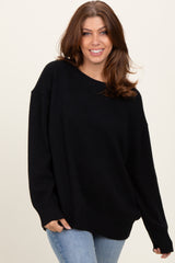 Black Soft Knit Basic Maternity Sweater