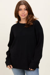 Black Soft Knit Basic Sweater